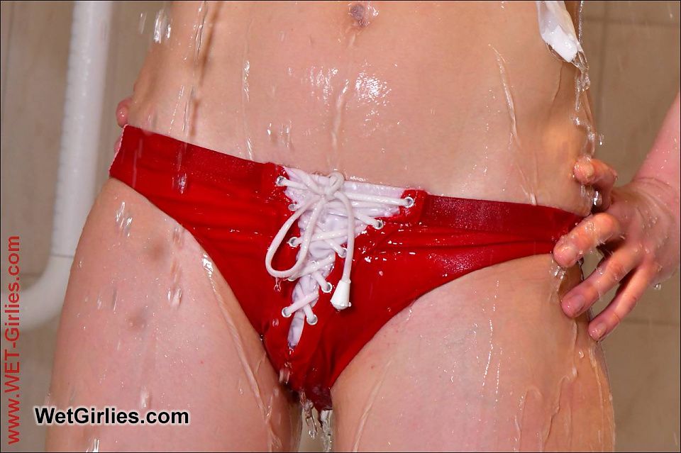 WET Red Panties!